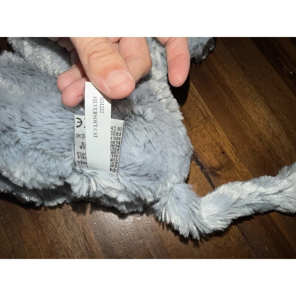 Ganz Webkinz Silversoft Cat HM222 Plush Stuffed Kitty Grey White Soft No Code